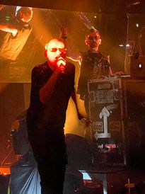 2022 04 24 Andrew Eldritch and Ravey Davy on stage at Salzhaus.jpg